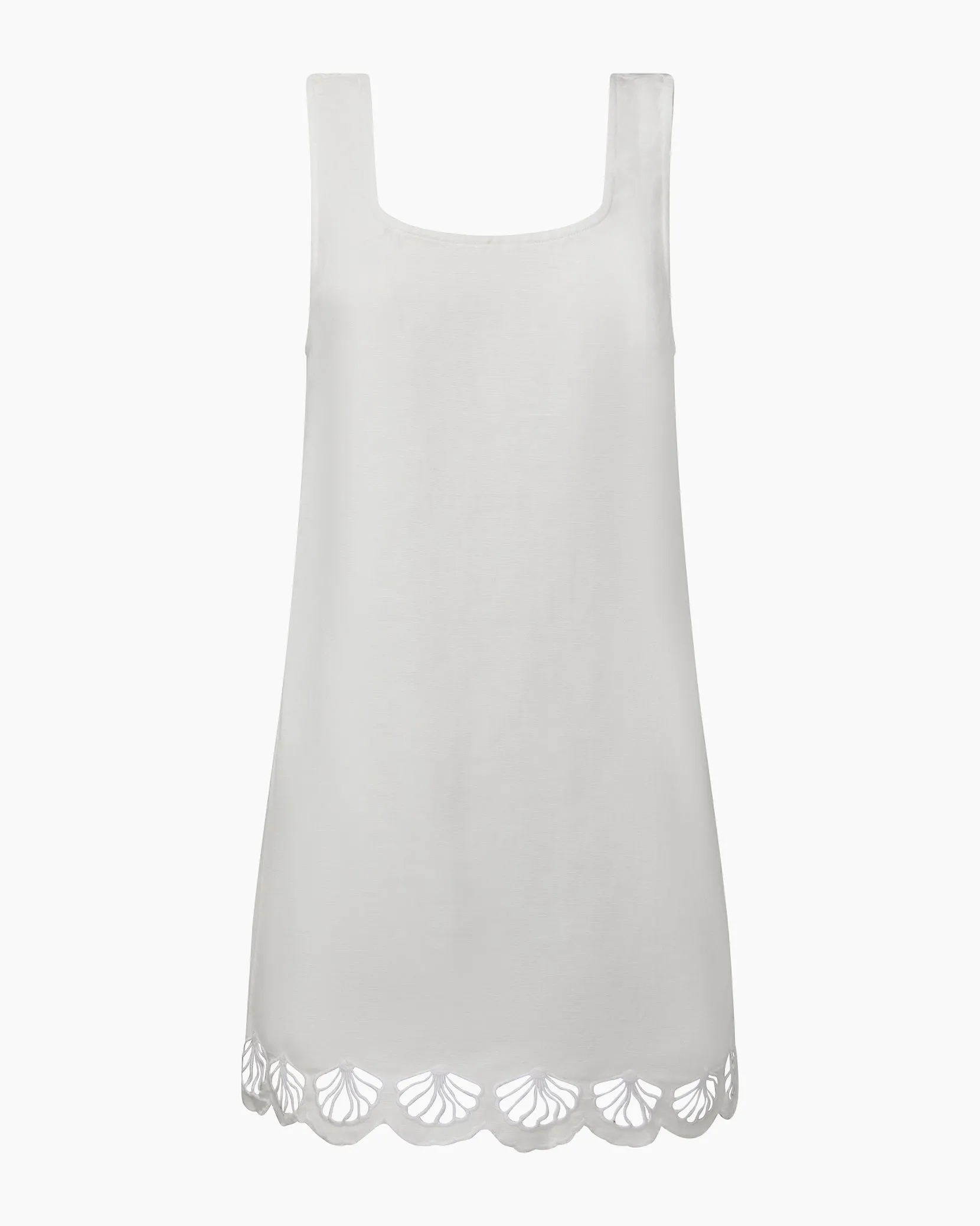 Air Linen Scallop Mini Dress