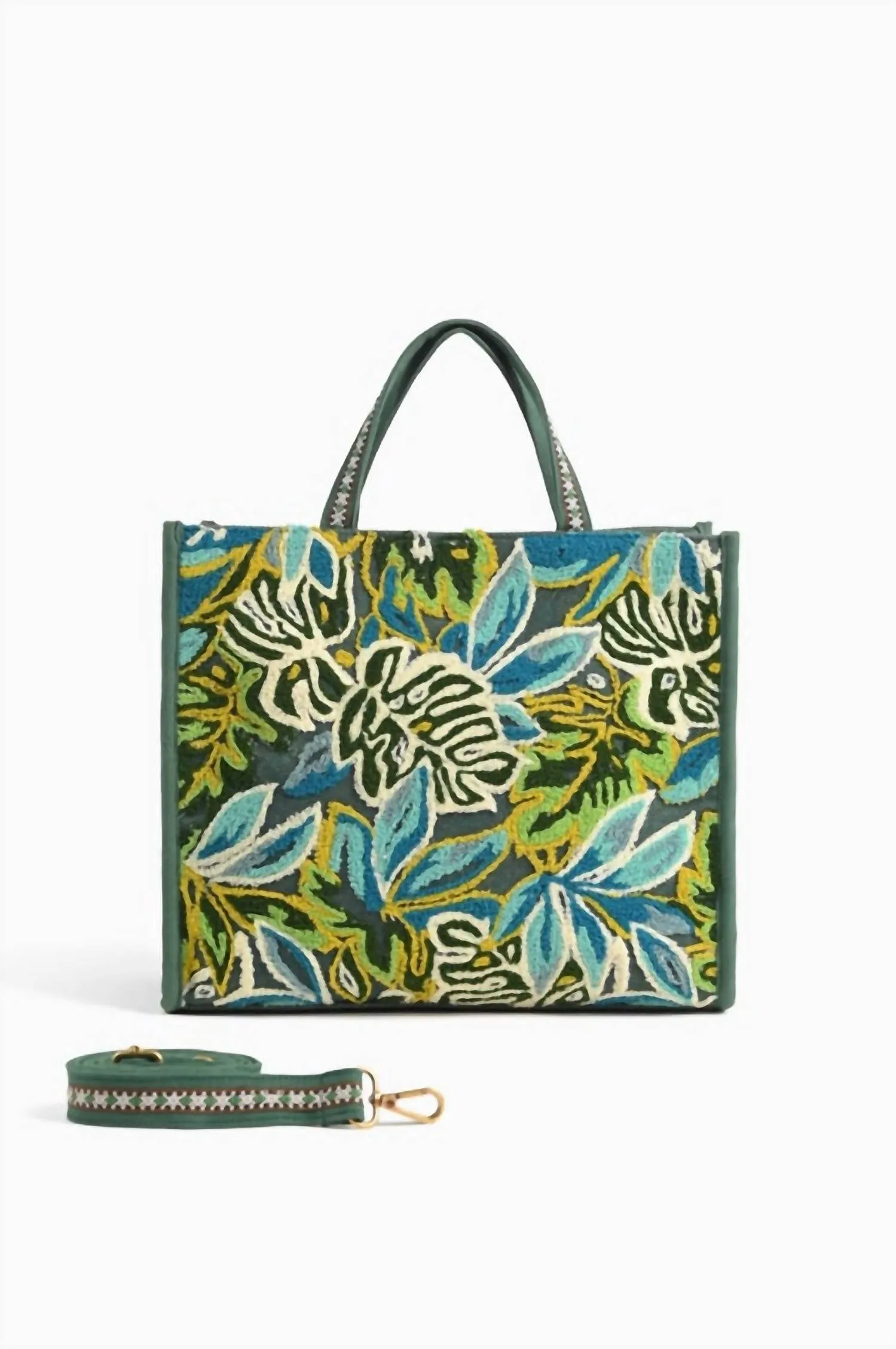 America & Beyond - Women's Monstera Embellished Bag