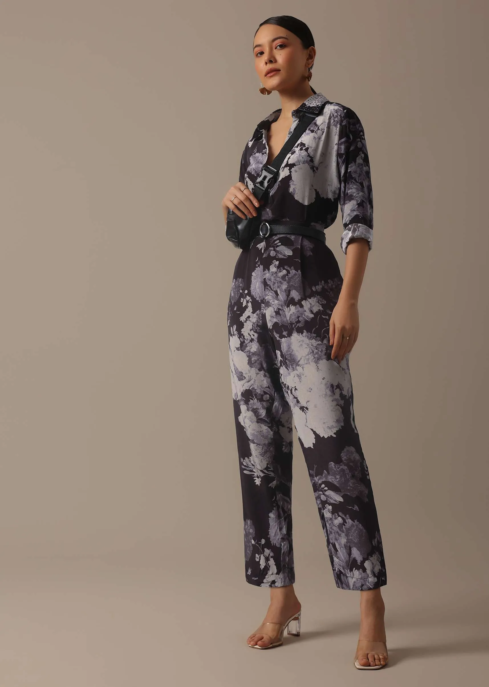 Black Floral Print co ord set