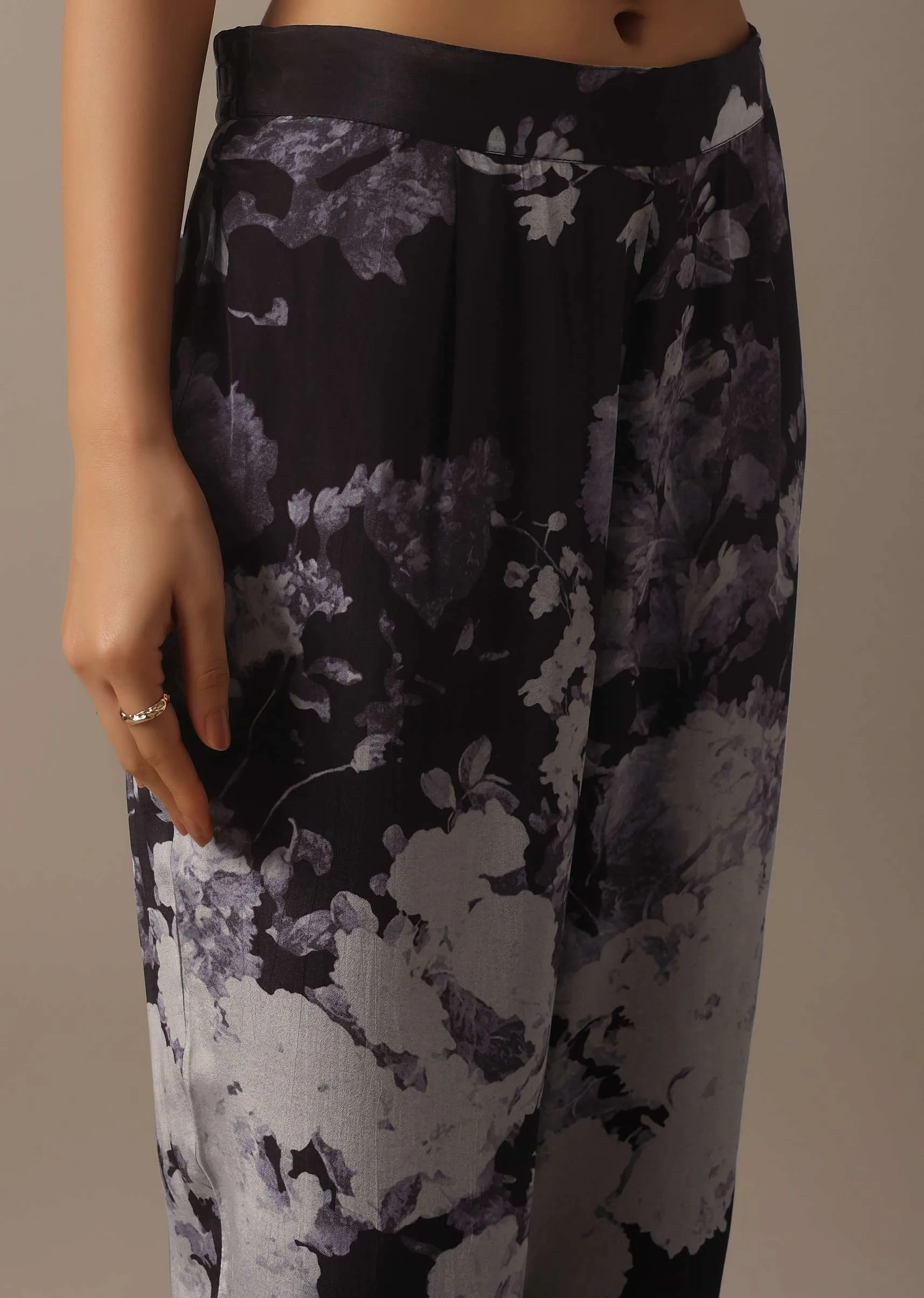 Black Floral Print co ord set