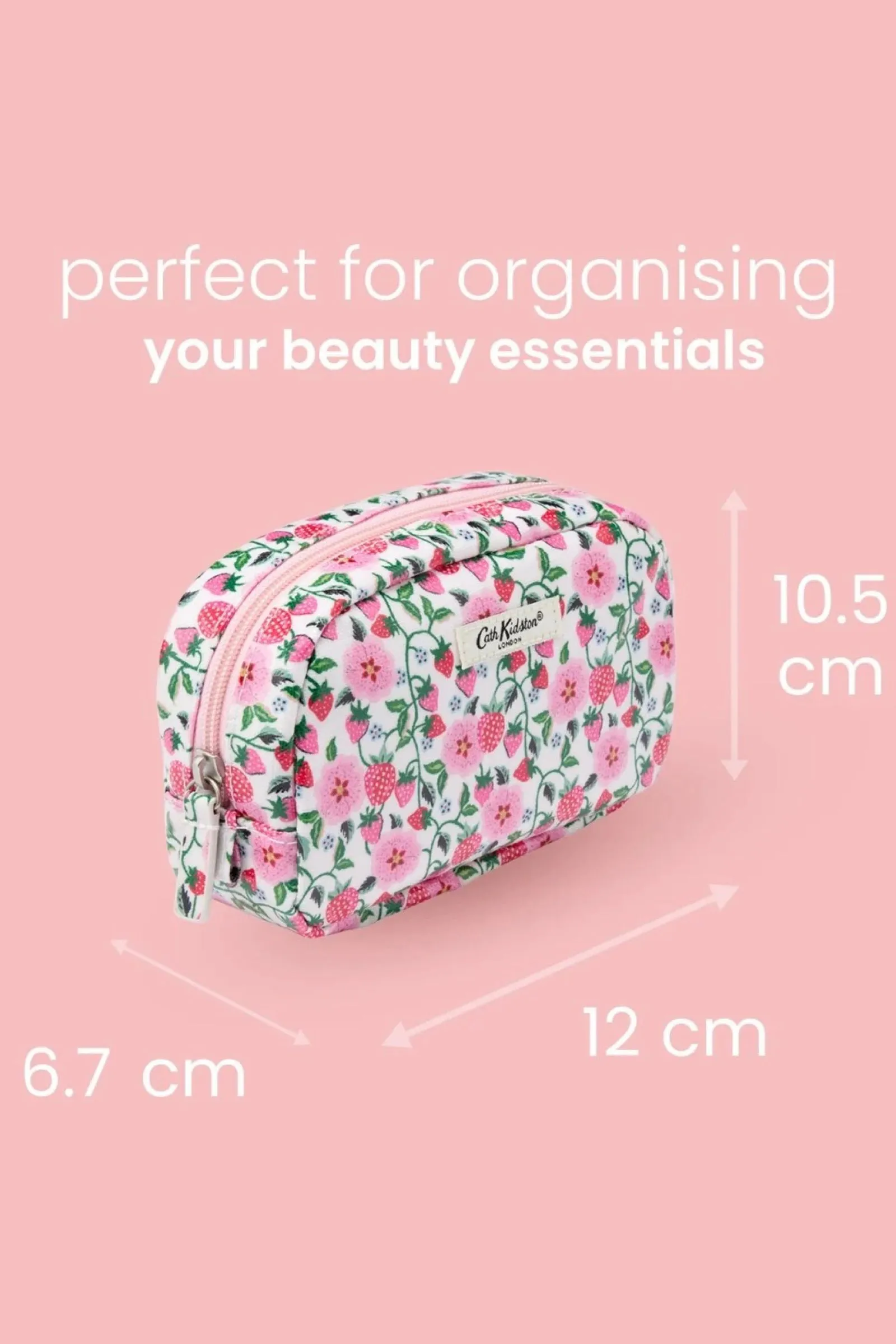 Cath Kidston Makeup Bag With Mirror Strawberry Pink/Red