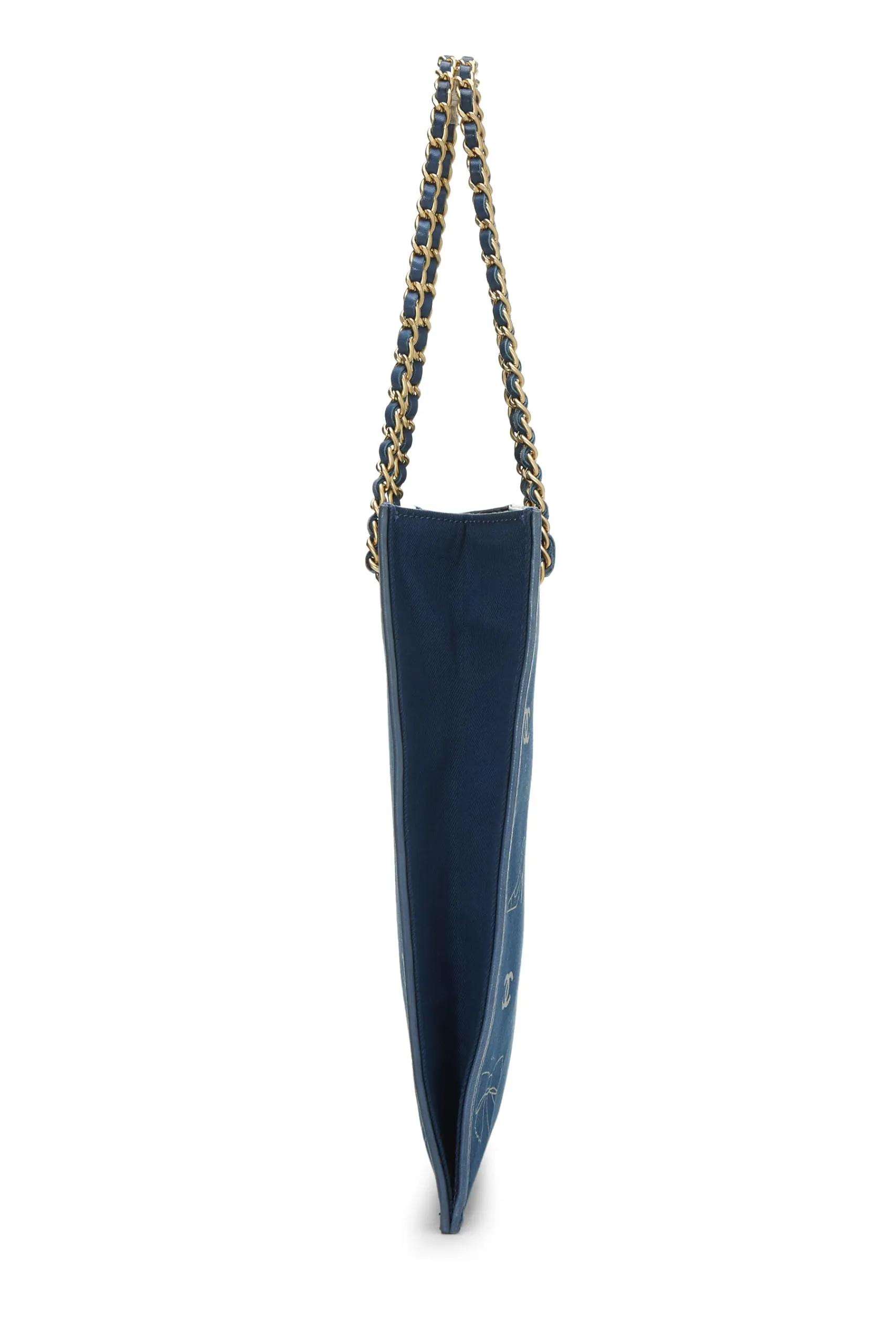 Chanel,  Blue Canvas Icon Print Small, Blue