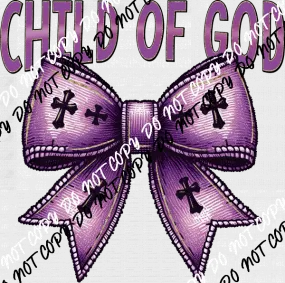 Child of God Bow with Crosses DTF Transfer