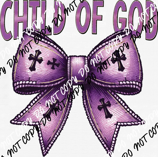Child of God Bow with Crosses DTF Transfer