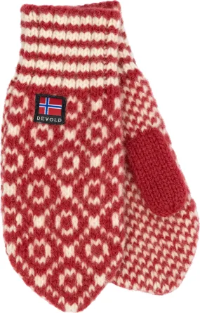 Devold Svalbard Mittens Hindberry/Offwhite | Buy Devold Svalbard Mittens Hindberry/Offwhite here | Outnorth