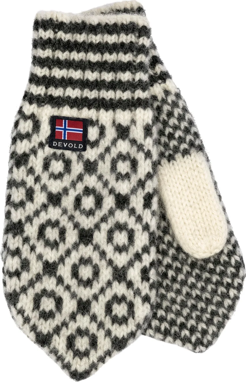 Devold Svalbard Mittens Offwhite/Anthracite | Buy Devold Svalbard Mittens Offwhite/Anthracite here | Outnorth
