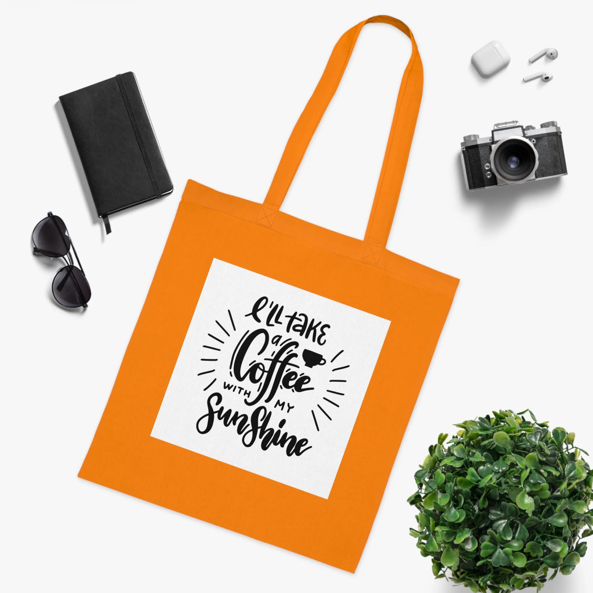 L'll Take Coffee with My Sunshine Cotton Tote Bag