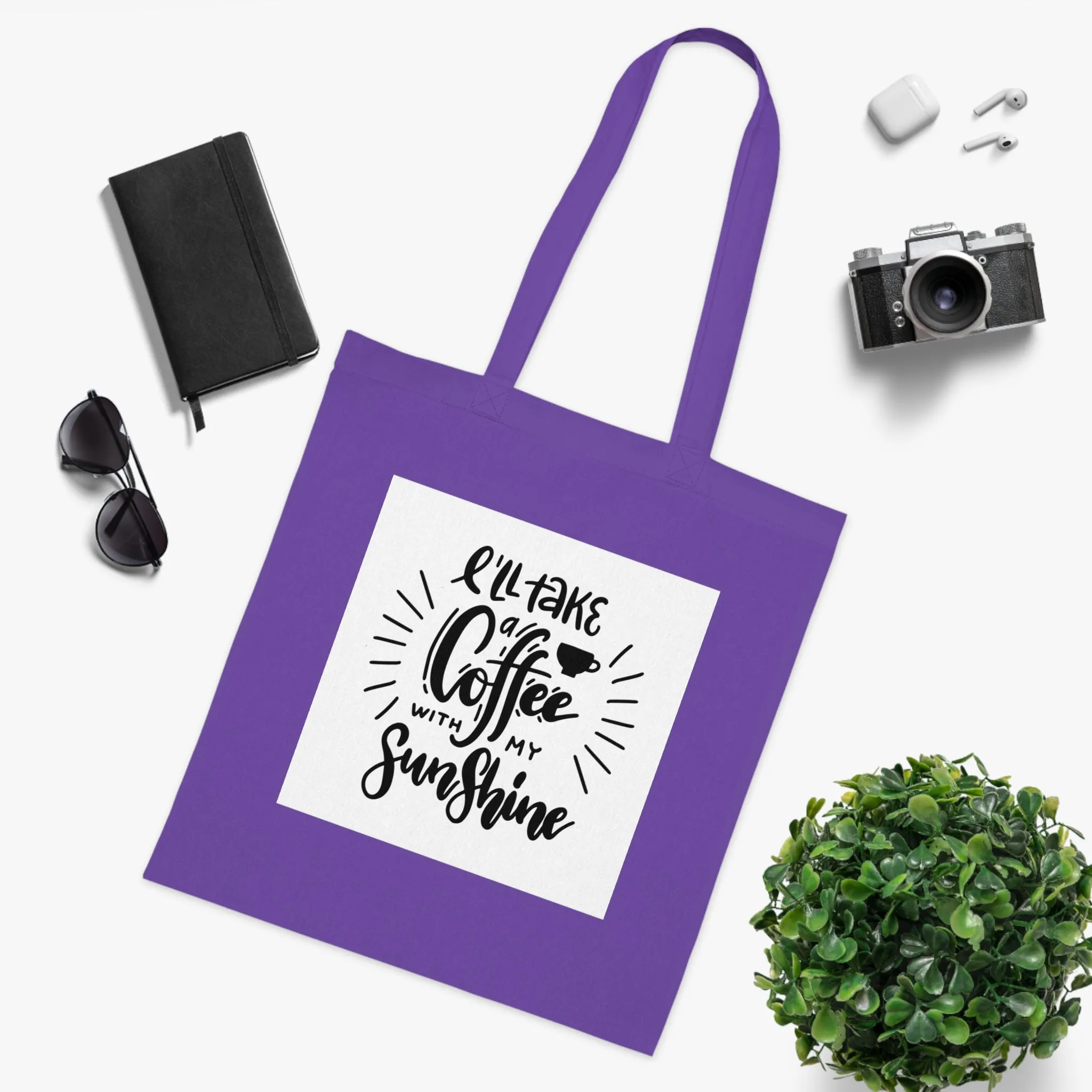 L'll Take Coffee with My Sunshine Cotton Tote Bag