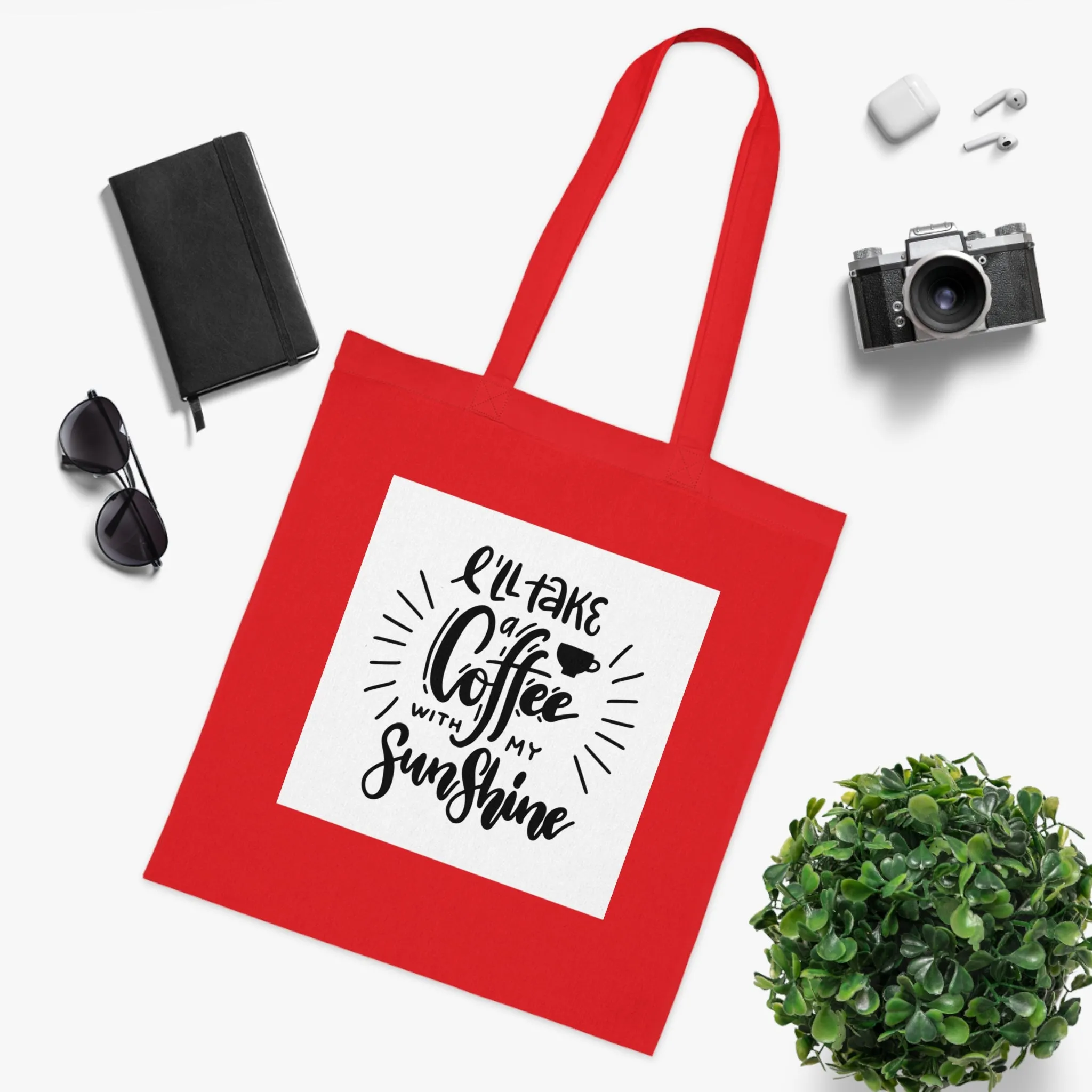 L'll Take Coffee with My Sunshine Cotton Tote Bag