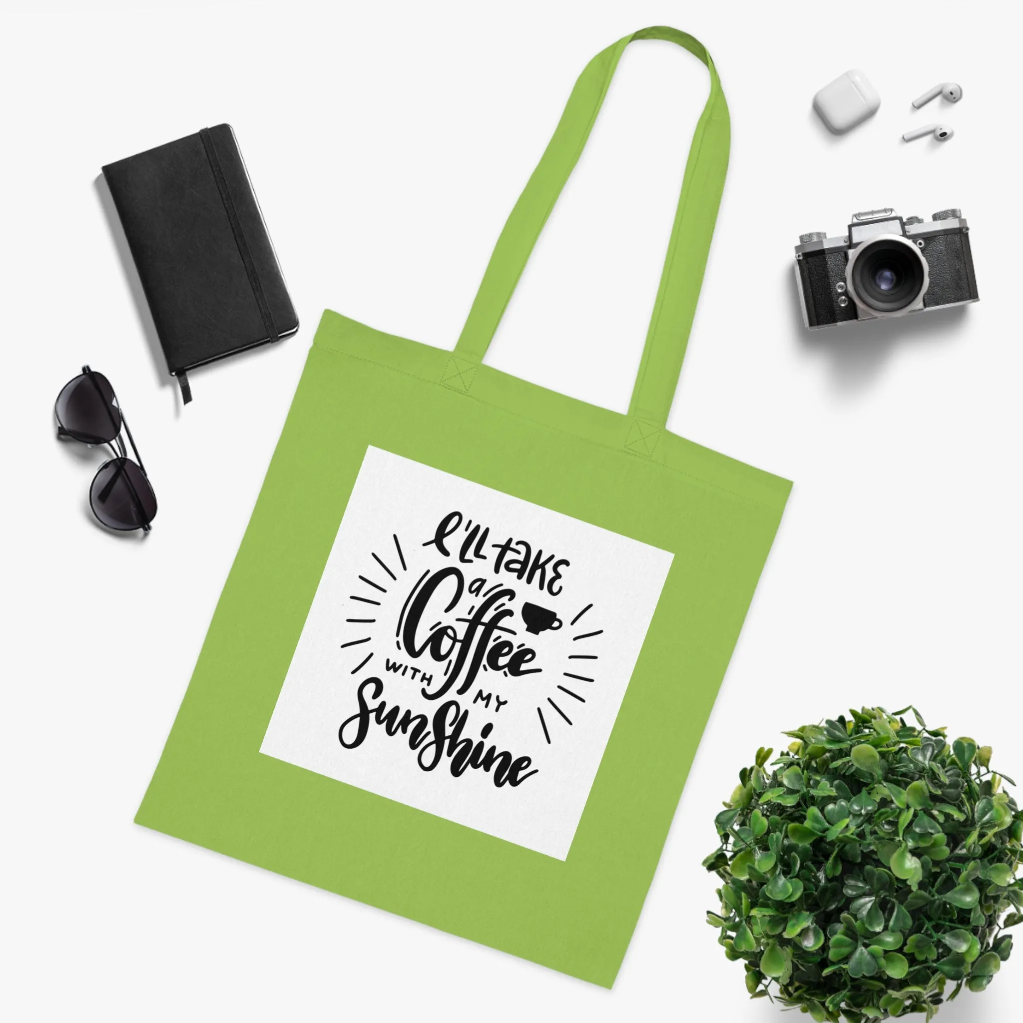 L'll Take Coffee with My Sunshine Cotton Tote Bag