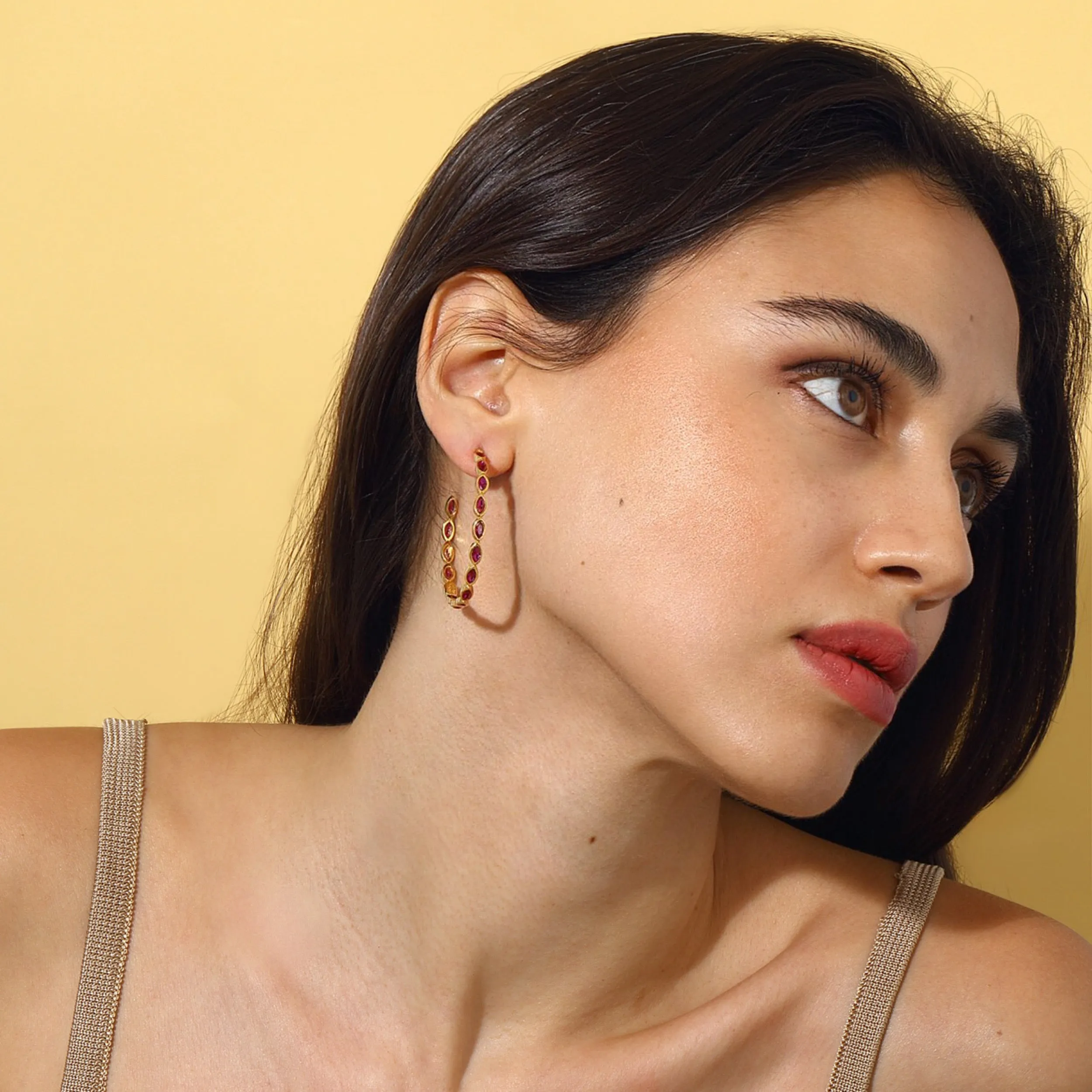 Nenet Hoop Earrings - Vibrant Pink