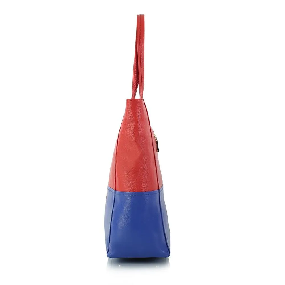 Saint-Tropez Colour Blocked Tote - White/Camel