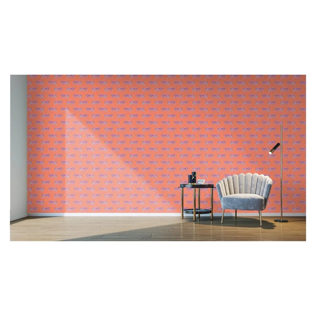 tigers vibrant pink CAT - Wall Covering - Pre-Pasted PVC Free